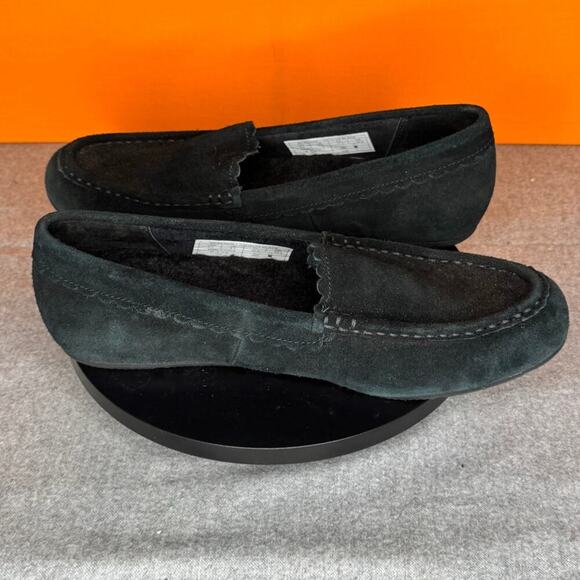 Vionic Shoes - Vionic Mckenzie Black Suede Faux Fur lining Slipper Moccasin Size 6.5 EU 37.5